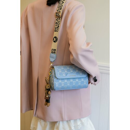 Сумка кросс-боди BeiBaoBao, фактура плетеная, голубой