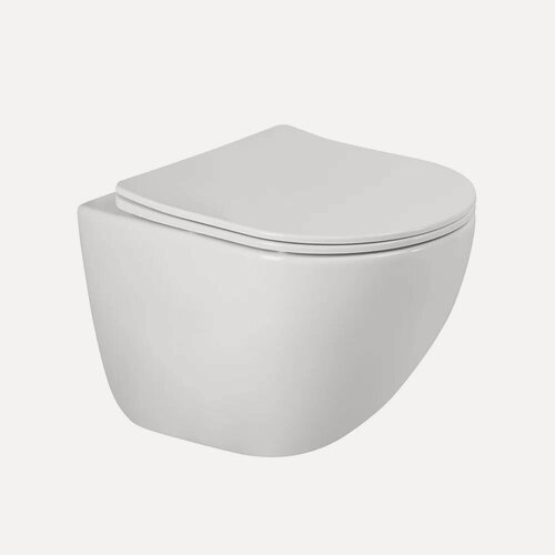 Изображение товара Унитаз подвесной BelBagno Amanda-Tor BB051CH-TOR-FC/SC с микролифтом, безободковый, без бачка, антивсплеск, фаянсовый, белый, глянцевый, овальный, сиденье для унитаза в комплекте