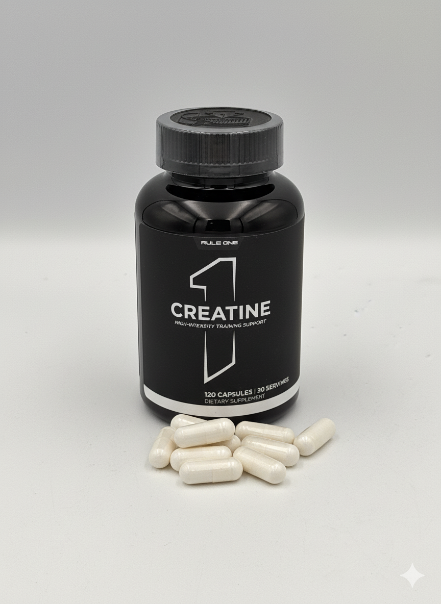 Rule1 Creatine monohydrate 120 caps 30 serv, Креатин моногидрат для мыщц