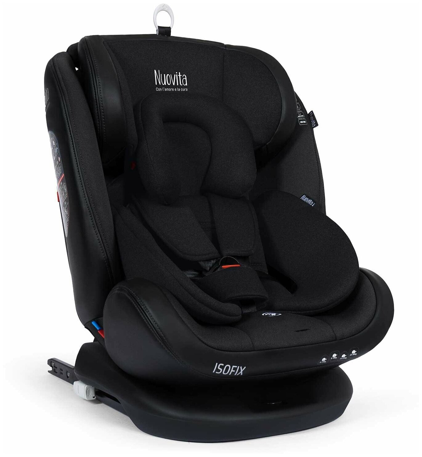 Автокресло детское с креплением Isofix Nuovita Maczione N0123i-1L/Группа: 0+/1/2/3 – от 0 до 12 лет, вес 0-36 кг (Nero/Чёрный)