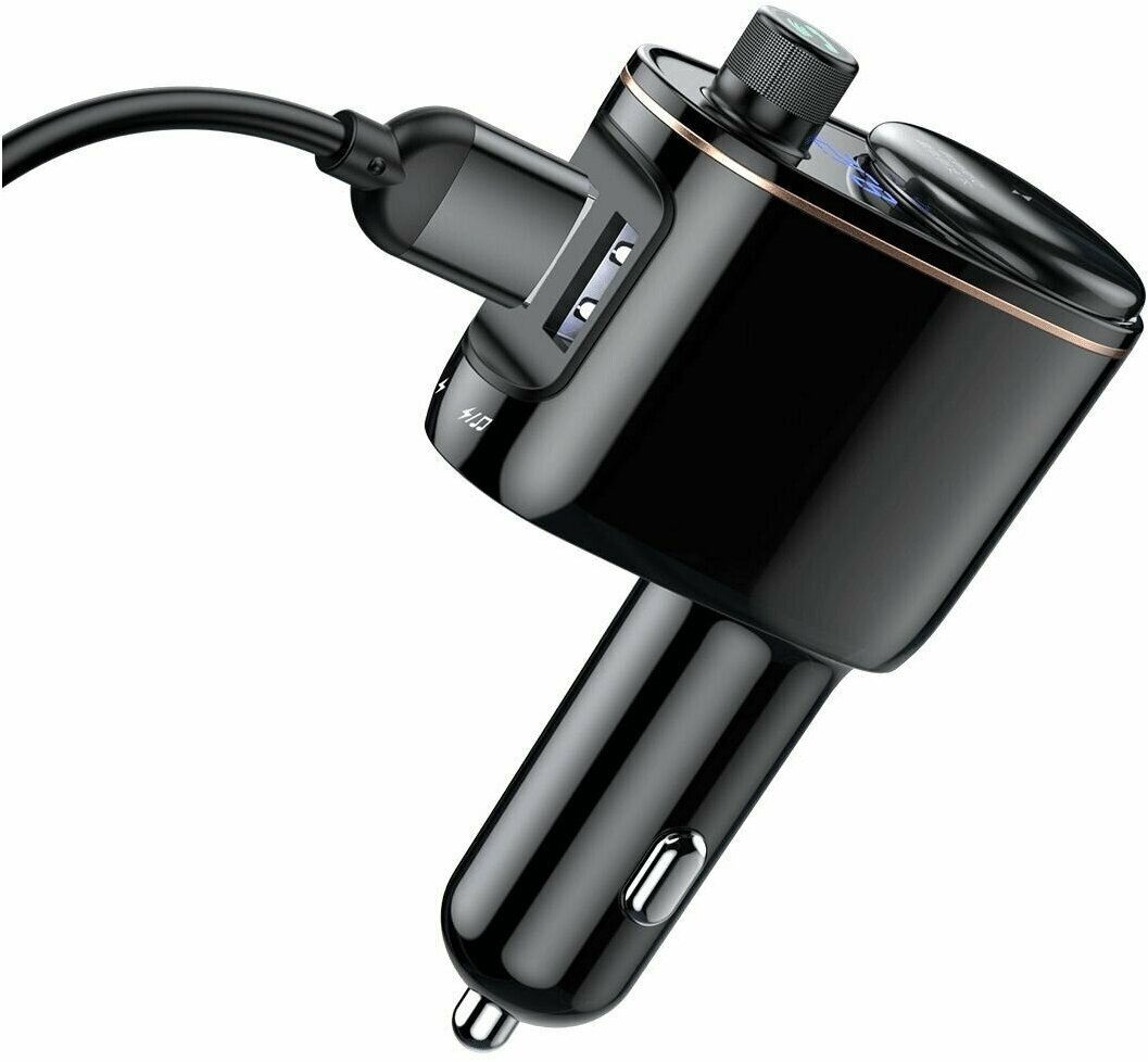 Автомобильное зарядное устройство Baseus Locomotive Bluetooth MP3 Vehicle Charger (CCALL-RH01) Black - фото №16