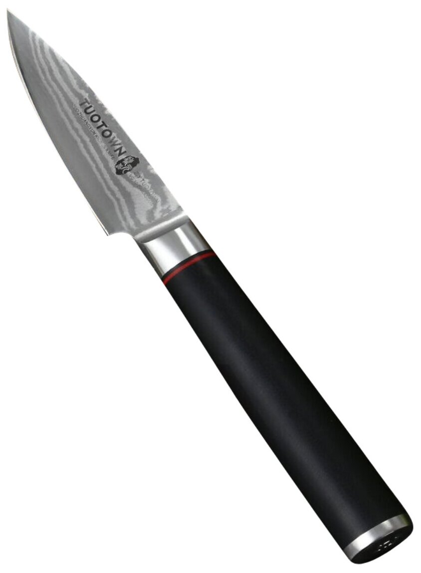 Нож кухонный овощной ,TUOTOWN, длина клинка 9 см, сталь ламинация VG10, рукоять G10