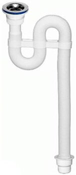 Сифон для раковины гофрированный VIR с нерж. чашкой D70 мм (1 1/4 - D40/50 мм), VIRPlast 30980312