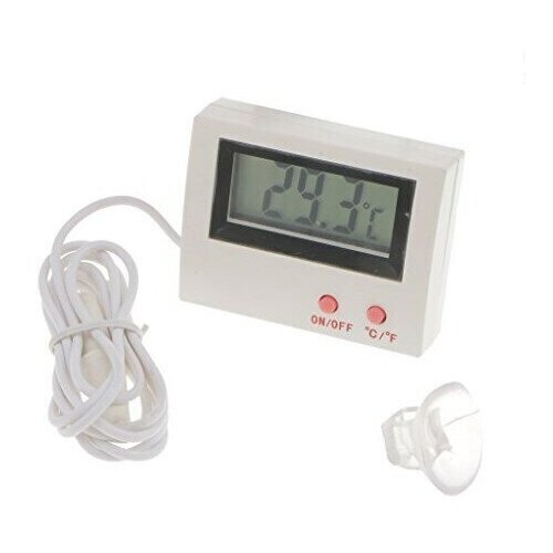 Цифровой термометр с выносным датчиком, цвет белый ZX-1