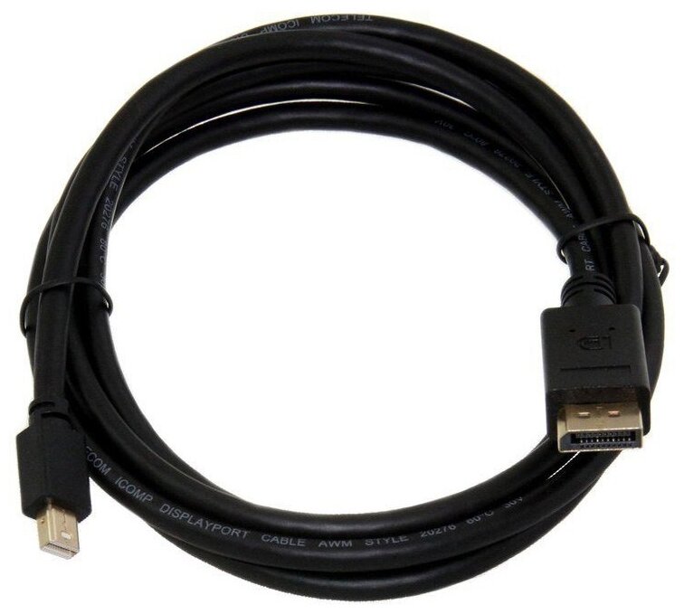 Кабель Telecom Mini DisplayPort - DisplayPort (TA682-1.8M), 1.8 м, 1 шт., черный - фото №1