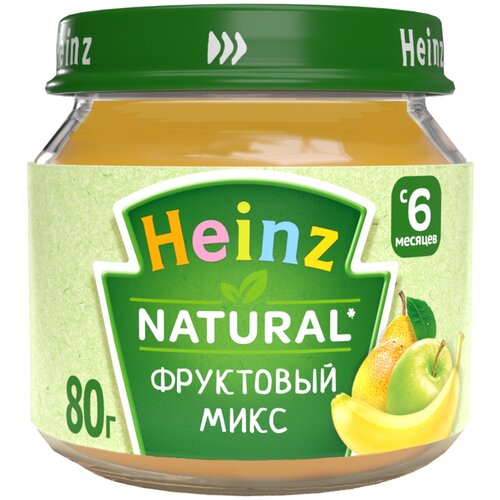 Пюре Heinz Фруктовый микс, с 6 месяцев, 80 г пюре heinz морковочка с 4 месяцев 80 г 12 шт