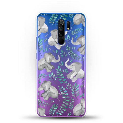 фото Силиконовый чехол узор из слонов на xiaomi redmi 9 andy & paul
