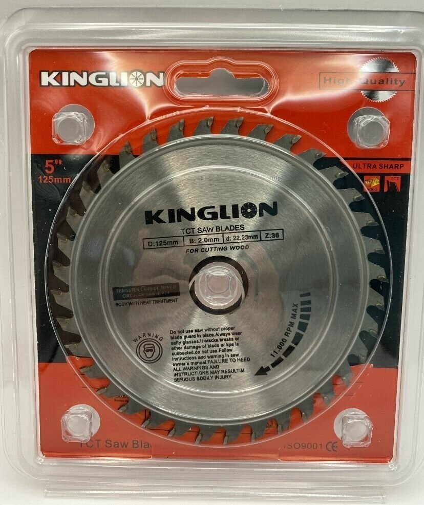 Диск пильный KINGLION 125x22.23; 36 зуб.