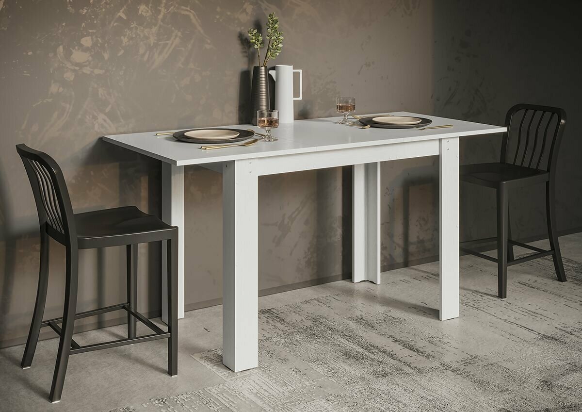 фото Стол обеденный Оливер-01 белое дерево/белое дерево