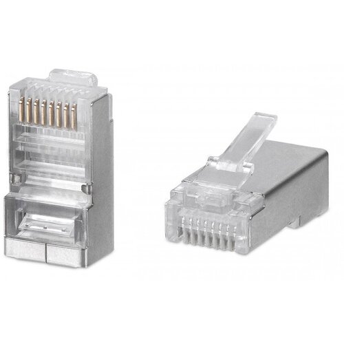 Коннектор WRline WR-8P8C-5E-SH FTP кат.5E RJ45 прозрачный упак.100шт