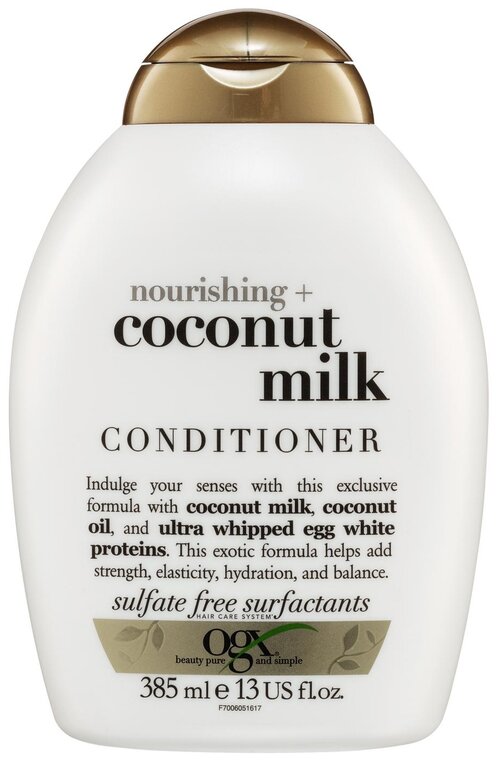 OGX кондиционер Nourishing+ Coconut Milk для поврежденных волос, 385 мл