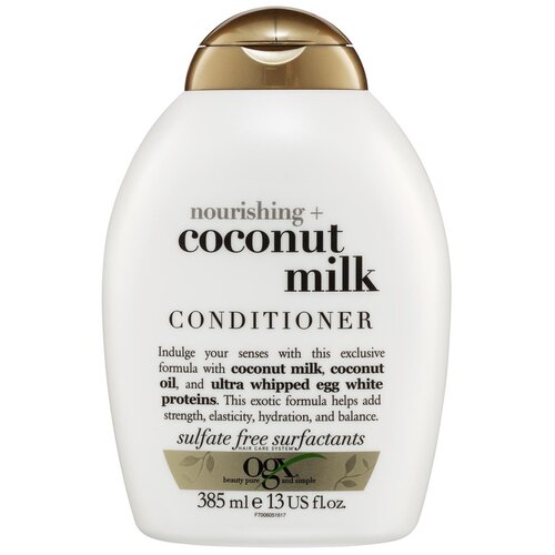 ogx кондиционер nourishing coconut milk для поврежденных волос 385 мл OGX кондиционер Nourishing+ Coconut Milk для поврежденных волос, 385 мл