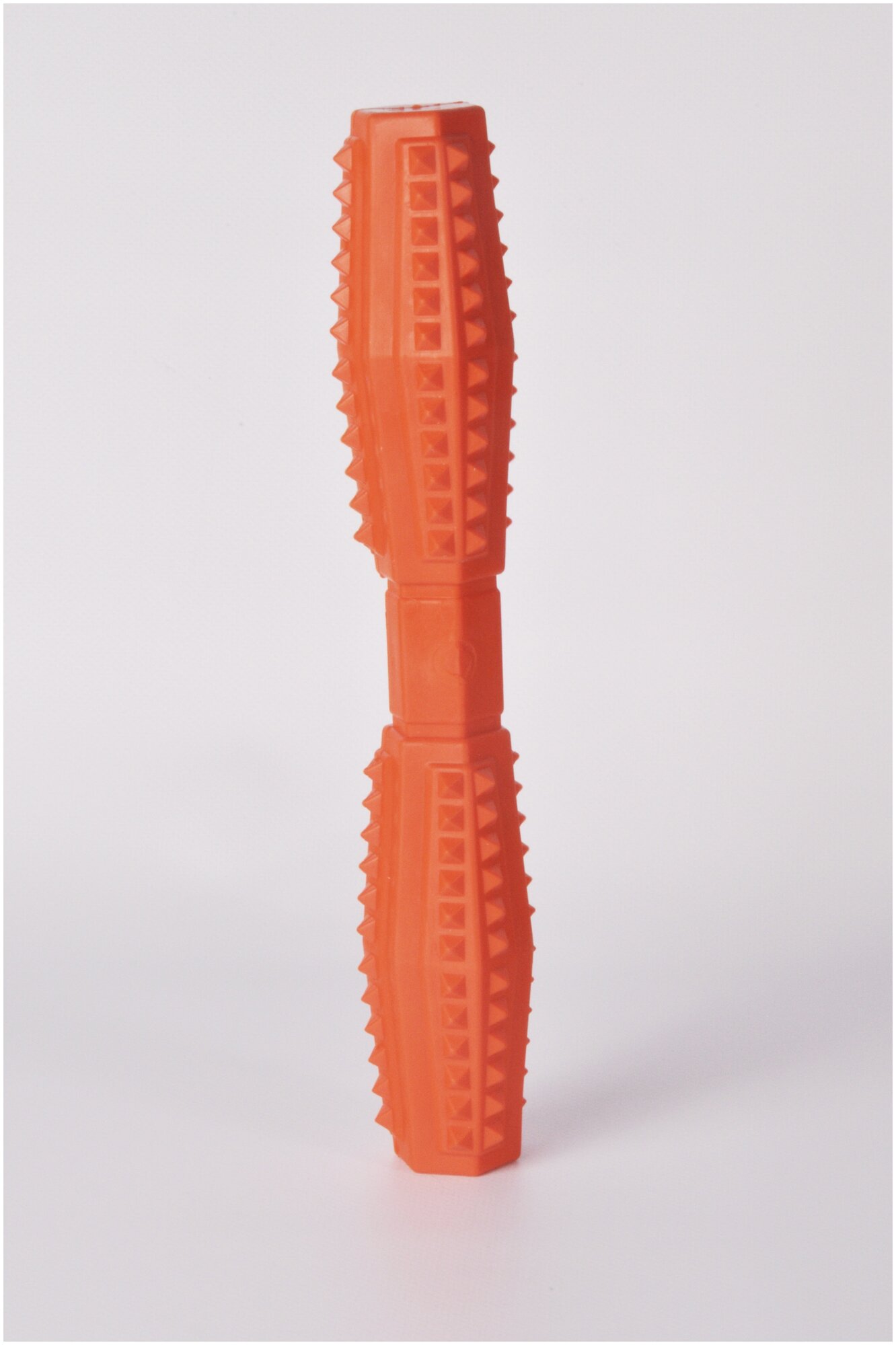Игрушка для собак зооник Палка с шипами, литая резина, оранжевая (28 см)