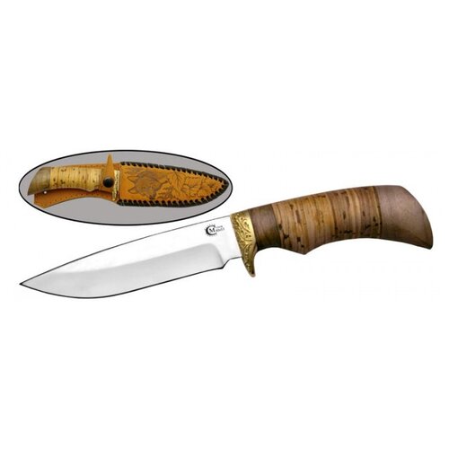 фото Нож лазутчик, 65х13, дерево, береста, сн 03-1 семина е.п.