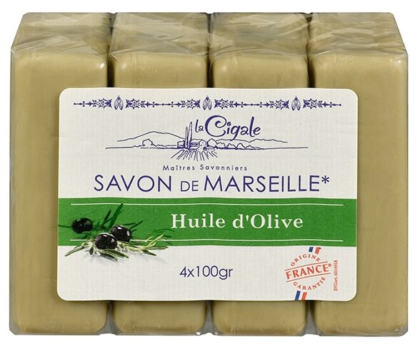 La Cigale Мыло кусковое Huile d'Olive, 4 шт, 100 г