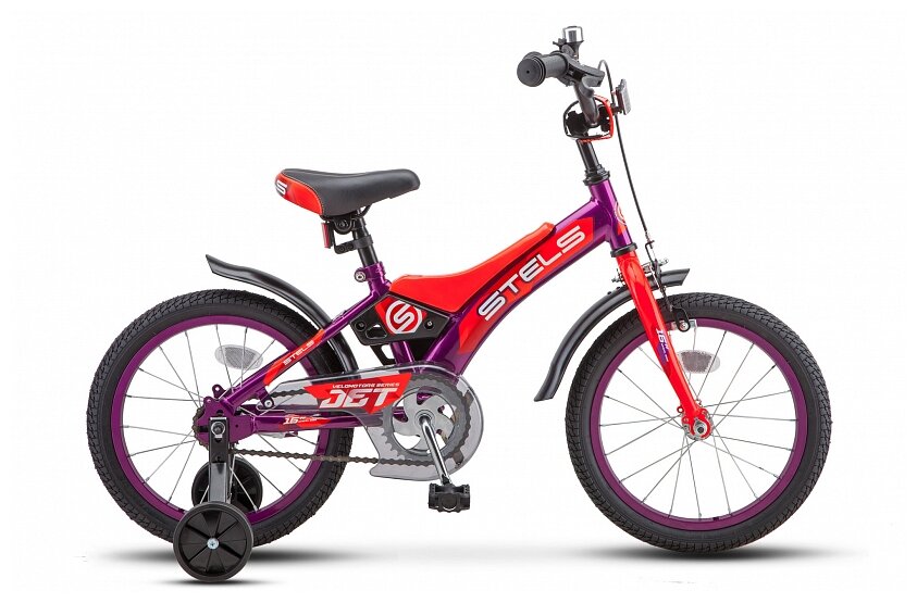 Детский велосипед STELS Jet 16 Z010 (2021) фиолетовый/оранжевый 9" (требует финальной сборки)
