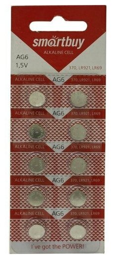 Батарейки Smartbuy Alkaline Cell AG6 (370, LR921, LR69)