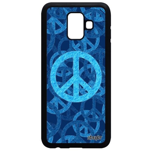 фото Чехол на смартфон galaxy a6 2018, "peace and love" рисунок мир и любовь utaupia
