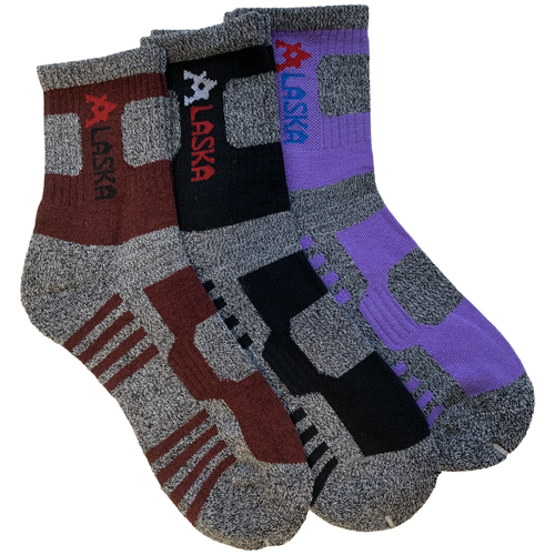 Носки Alaska, 3 пары, размер 37-41, фиолетовый, красный, черный термоноски махровые мужские носки