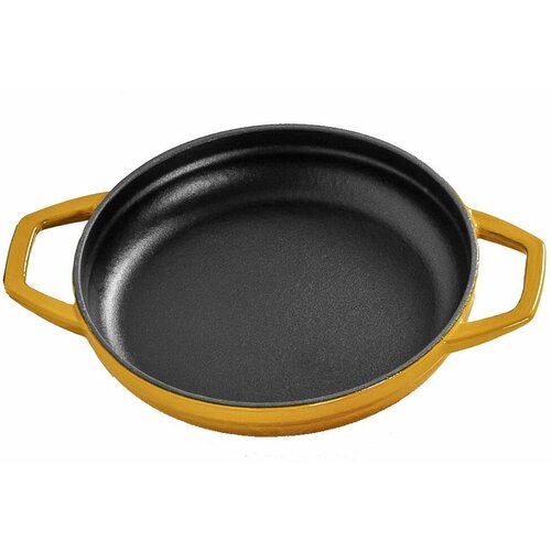 Чугунная круглая сковорода HOSSE, 22 см, желтый, HS Y KTV 22 SH YELLOW