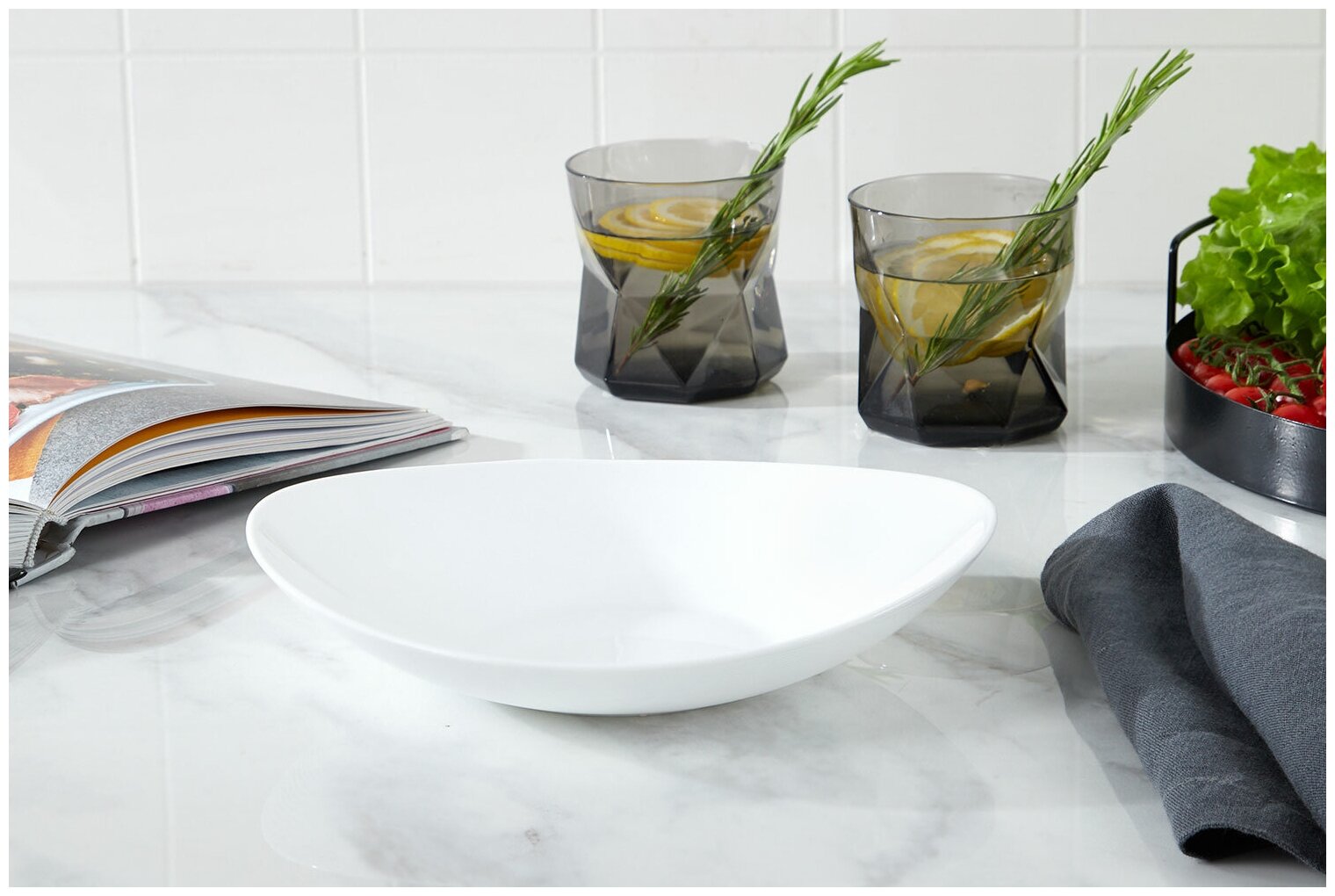 фото Тарелка суповая Prometeo Bormioli Rocco 23см, 1шт, Закаленное опаловое стекло