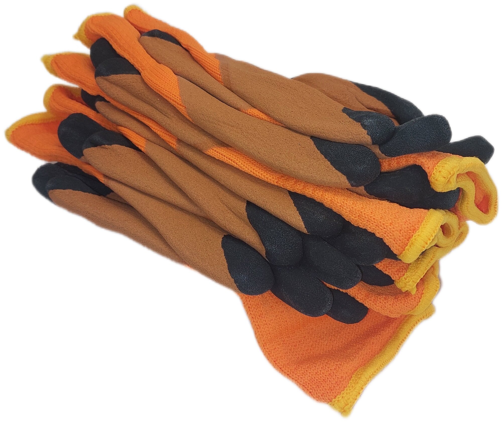 Рабочие перчатки Acssel утепленные 5 пар, вспененное латексное покрытие, двойной облив пальцев - фотография № 1