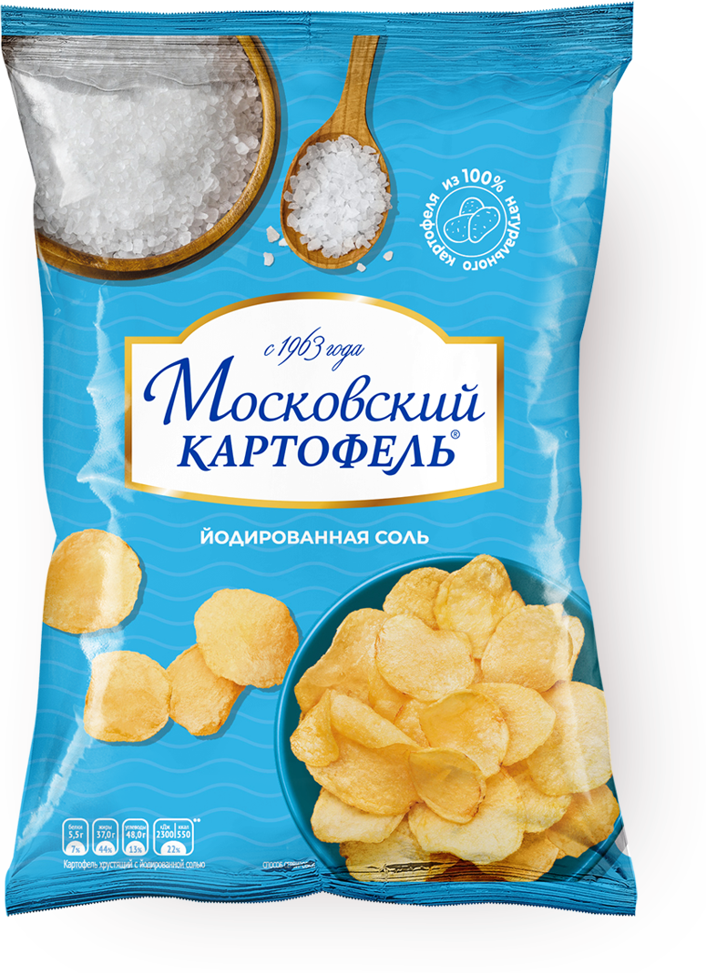 Чипсы Московский КАРТОФЕЛЬ картофельные, соль, 130 г — купить в ...