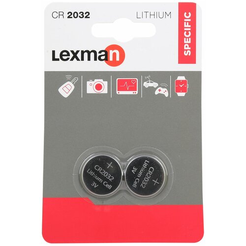 LEXMAN Батарейка литиевая Lexman CR2032, 2 шт.