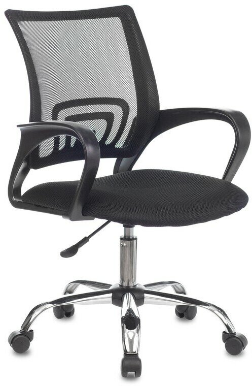 Кресло офисное Бюрократ, CH-695NLTSL/BLACK (спинка сетка чернаяTW-01 сиденье черный TW-11, крестовина металл хром)