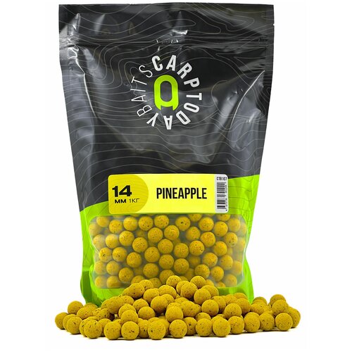 бойлы pineapple ананас n butyric 14 мм пакет 1 кг Бойлы Carptoday Baits Pineapple (Ананас) 14 мм, 1 кг