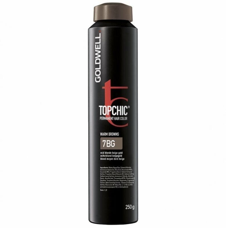 Goldwell TOPCHIC 7-BG, Стойкая крем-краска для волос, Средний коричнево-золотистый блондин 250 мл