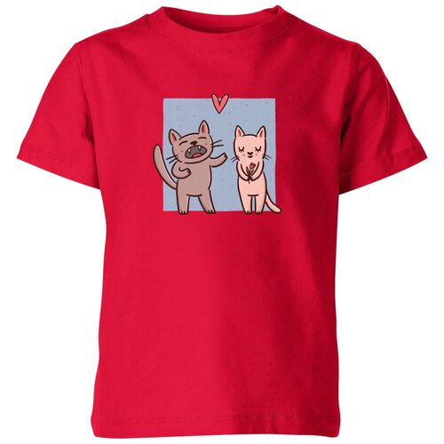 Футболка Us Basic, размер 8, красный мужская футболка мартовские коты и любовь кот поет серенаду l синий