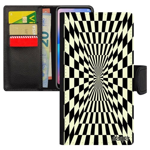 фото Чехол книжка на телефон apple iphone x, "иллюзия шахмат" двухцветный движение utaupia