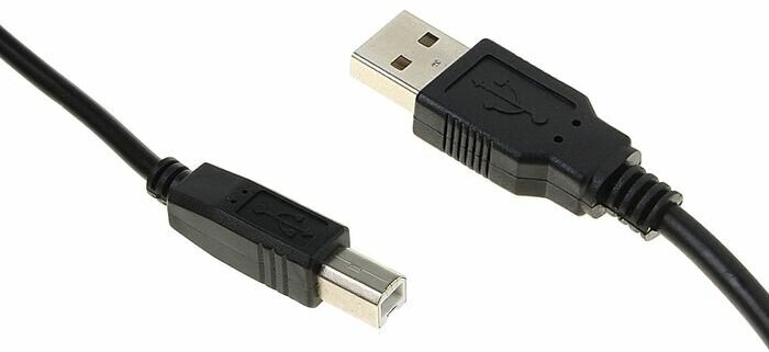 Кабель LuazON, USB A - USB B, для подключения принтера, 1.5 м, черный