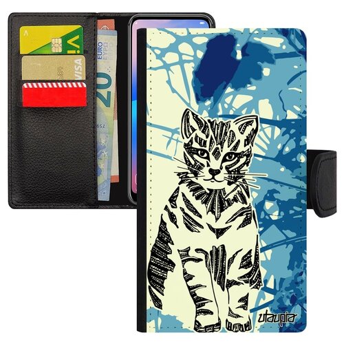 фото Чехол-книжка на мобильный galaxy s7, "кот" пушистый тигристый utaupia