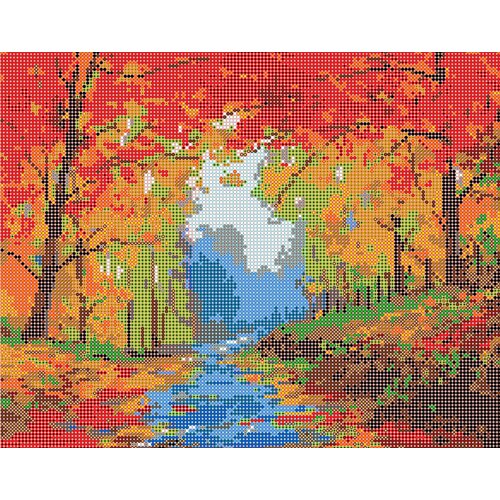 картина маслом осенний пейзаж поздняя осень Алмазная мозаика картина Осенний пейзаж 35*43,5см