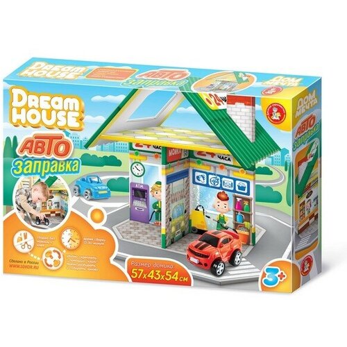 Кукольный домик быстрой сборки Десятое Королевство Dream House, Автозаправка, 68х10,6х44,5 см (4714)