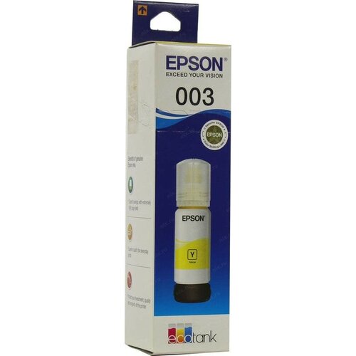 Чернила оригинальные Epson №003 C13T00V498 желтый 65 мл L1210/Asia, L3210/Asia, L3216/Asia, L3250/Asia, L3256/Asia, L3260/Asia чернила оригинальные epson 003 c13t00v398 пурпурный 65 мл l1210 asia l3210 asia l3216 asia l3250 asia l3256 asia l3260 asia