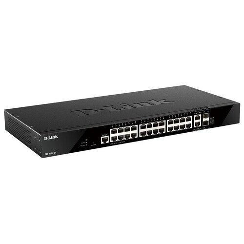 Коммутатор D-Link DGS-1520-28/A1A, 24 порта 10/100/1000 Base + 2 порта 10GBase-T, для средних рабочих групп, поддержка VLAN и IPv6