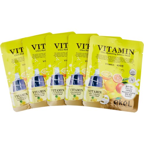 Набор масок EKEL с витамином С VITAMIN Ultra Hydrating Essence Mask, (5 шт)