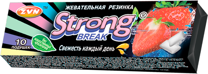Жевательная резинка STRONG BREAK со вкусом клубники в виде драже 20шт - фотография № 2