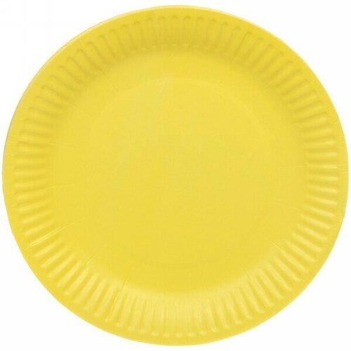 Тарелка бумажная 18 см в наборе 10 шт «Желтая»