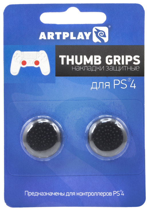 PS 4 Накладки Artplays Thumb Grips защитные на джойстики геймпада (2 шт) черные