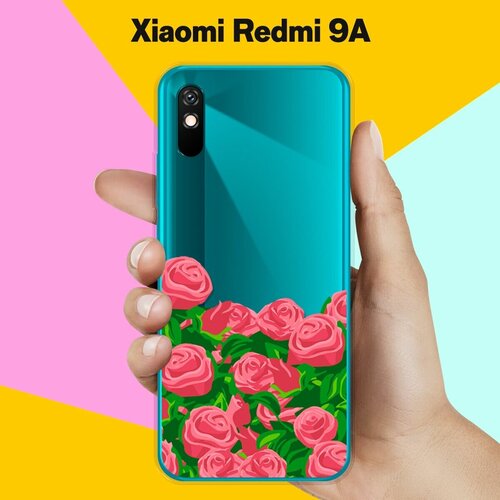 Силиконовый чехол Розы на Xiaomi Redmi 9A силиконовый чехол на xiaomi redmi 9a сяоми редми 9а silky touch premium с принтом princes светло розовый