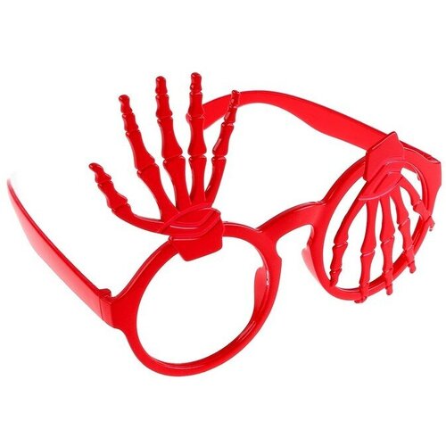 Карнавальные очки «Руки», цвет красный