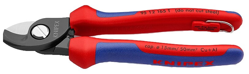 Ножницы для резки кабелей со страховочным креплением KNIPEX KN-9512165T