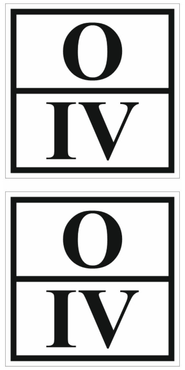 Наклейки на виниловой плёнке Знак отходов 4 класса опасности 30x30 cм 2 шт (Ф)