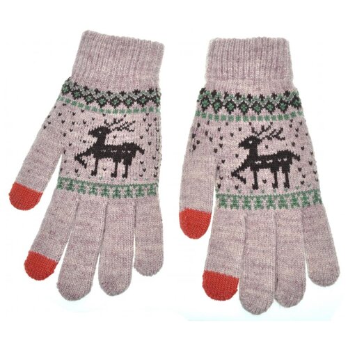фото Перчатки gsmin touch gloves для сенсорных (емкостных) экранов "олени" (бежевый)