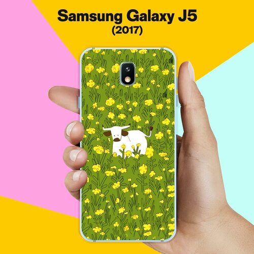 Силиконовый чехол на Samsung Galaxy J5 (2017) Корова / для Самсунг Галакси Джей 5 2017 пластиковый чехол котики в снегу на samsung galaxy j5 2017 самсунг галакси джей 5 2017