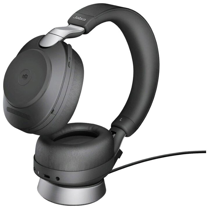 Jabra Evolve2 85; Link380a Stereo Stand Black [28599-999-989] - Беспроводная стерео гарнитура; MS; USB-A+зарядная подставка